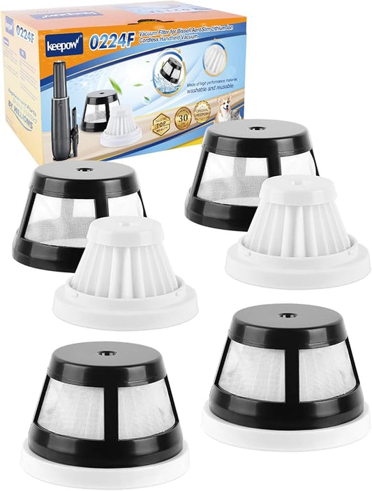 KEEPOW Vacuum Filter Replacement Compatible with BISSELL AeroSlim Cordless Handheld Vacuum 29869, 29861, 29867, 29868, 2986, Part# 1624405, 4 Pack