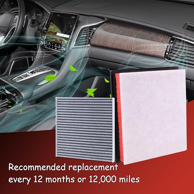 CA11895 Engine Air Filter and CF10374 Cabin Air Filter kit Compatible with 2016-2023 Toyota Tacoma V6 3.5L Replaces 17801-0P100 17801-0S020 87139-YZZ09 CAF1765