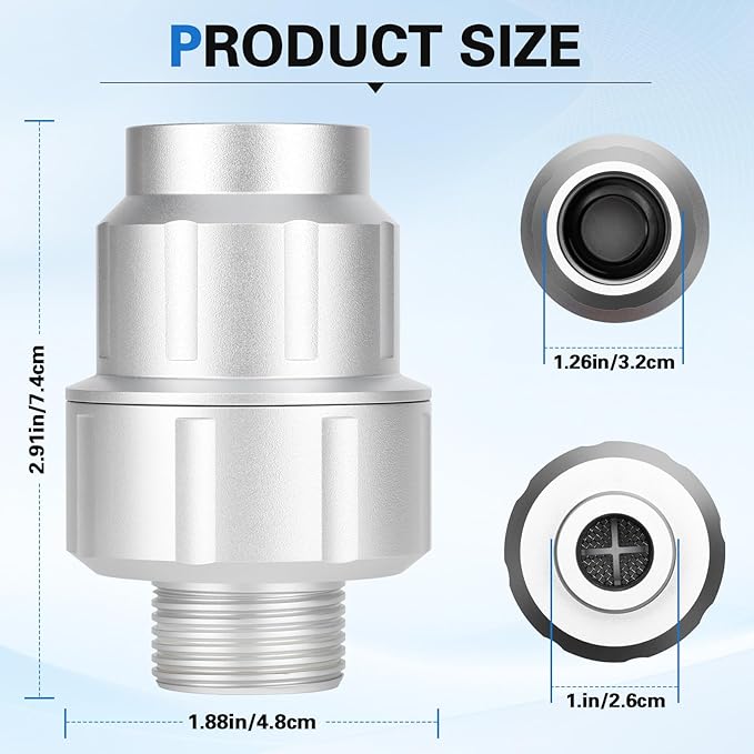 Upgraded 85470 Washing Machine Water Filter(with Replacement Filter),Micron Down Sediment Filter,85470 inline Filter Head Compatible with Most Standard Washers,Made of Aluminum Alloy