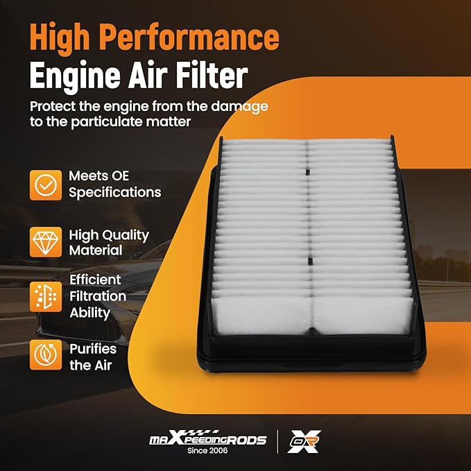 maXpeedingrods CA12057 Engine Air Filter Fit for HYUNDAI ELANTRA 2017-2020, KONA 2018-2023, for KIA FORTE 2019-2024, FORTE5 / SOUL 2020-2024, L4 1.4L 1.6L 2.0L, Replacement for AF5265, AF10077