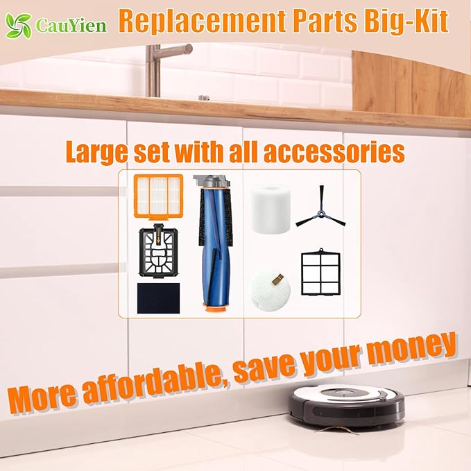 Replacement Parts for Shark AI AV2511AE AV2501S AV2610WA AV2501AE RV2502AE RV2610WA AV2510AOUS AV2510SOUS RV2610WD 2-In-1 AI Ultra Robot Vacuum Cleaner,Main Brush, HEPA Filter, Foam Filter,Side Brush