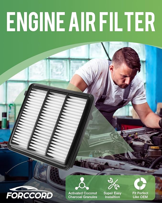 Cabin & Engine Air Filter Fit for Honda Accord 1.5L Gas 2022 2021 2020 2019 2018 Activated Carbon Cabin Filter Replacement CF10134 CA12290 Air Filter for My Accord Car