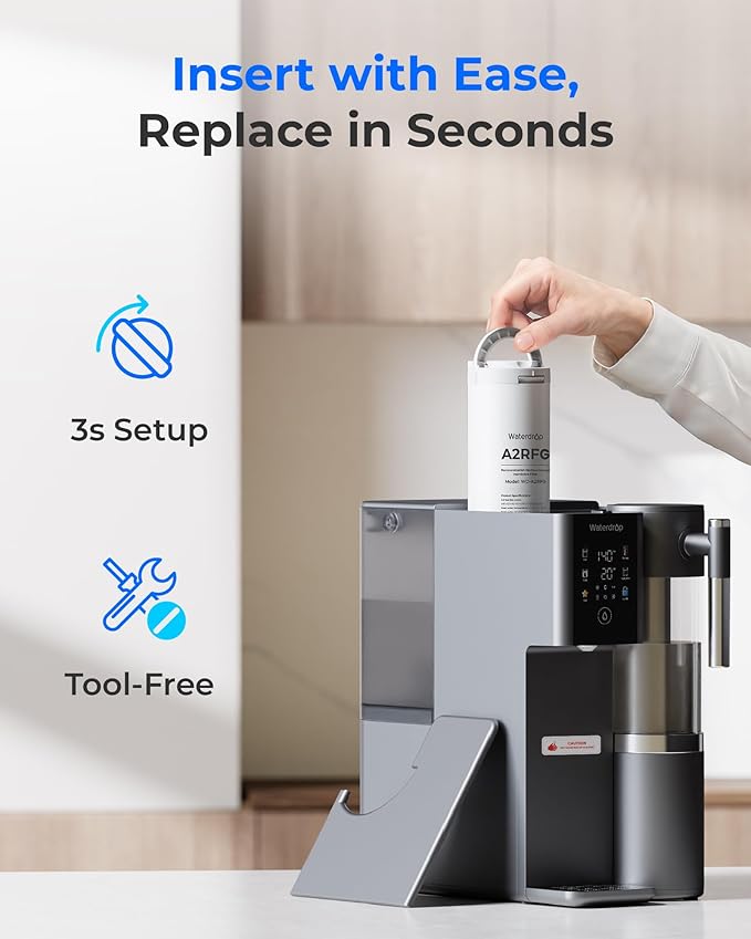 Waterdrop A2RFG Filter, Replacement for Waterdrop A2G Countertop Reverse Osmosis System, 12-month Lifetime
