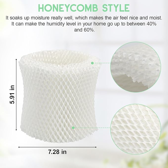 Humidifier Wicking Filters Replacement for Honeywell HC-888, HC-888N, Filter C, HCM-890, HEV-320 Series, Compatible with Duracraft DCM-200, DH-890, 4 Pack