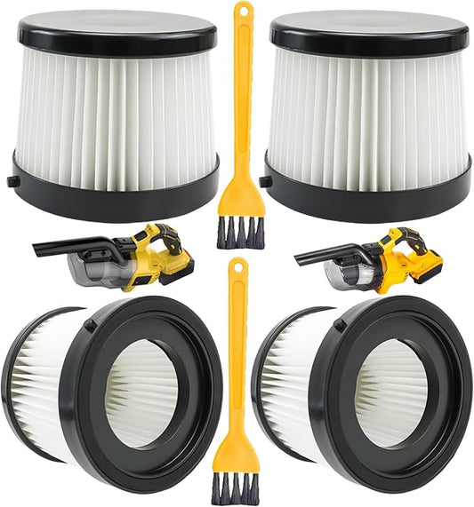 DCV501HB DCV5011H Replacement HEPA Filters. Compatible With DeWALT 20V Vacuum Cordless Handheld Vacuum Filter. Compared To Part DCV5011H DCV501HB Filter. Washable And Reusable Kits.4 Packs