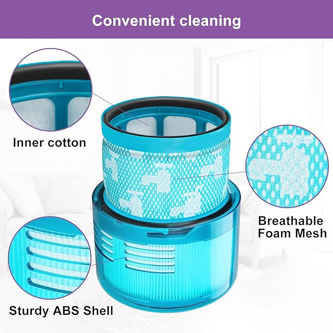 Vacuum Filter Replacement Kit for Dyson Gen5detect, Gen5outsize Cordless Vacuum Cleaner. Replacement Filter Compatible with Dyson Gen 5 Cordless Stick Vacuums, 3 Pack
