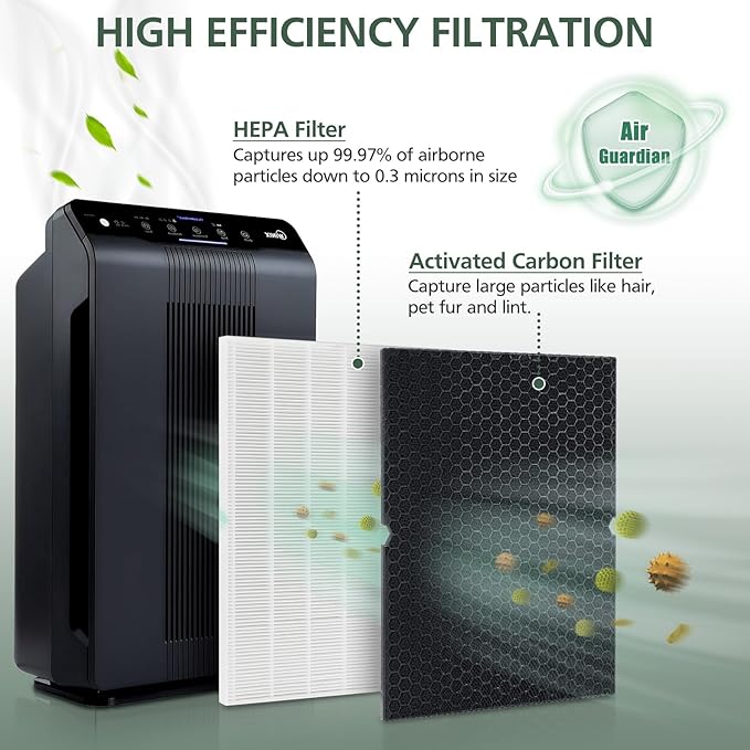 2 + 2 116130 HEPA Replacement Filter H 116130 for Winix 5500-2 Plasmawave Air Purifier and Models AM80 - HEPA Filter and Activated Carbon Filter Combo Pack