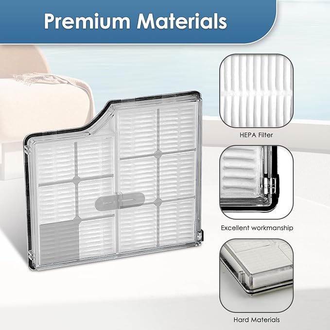 (2 Pack) Saros 10 Replacement HEPA Filters Compatible with Roborock Saros 10 Robot Vacuum Cleaner, Filter Kit, Filters Accessories Kit.