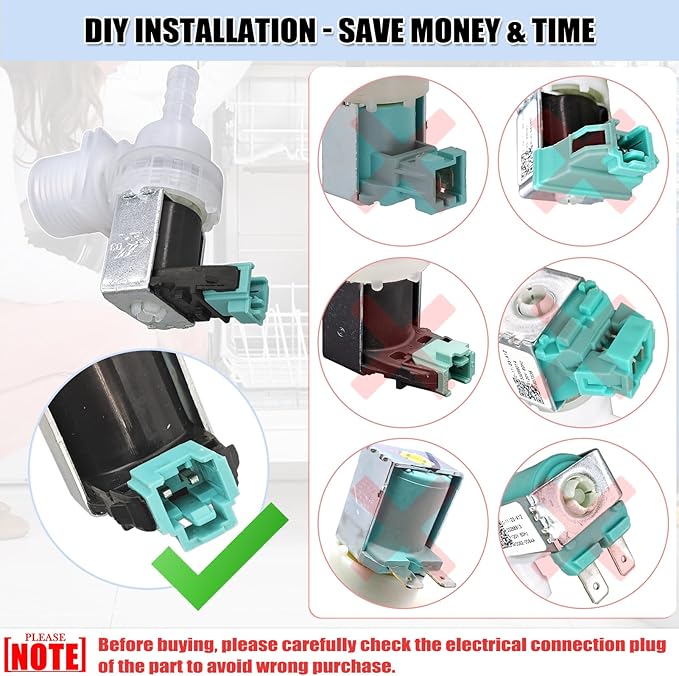 00628334 10023852 Dishwasher Water Inlet Valve - Dishwasher Water Valve Replacement Parts 33199023, 628334, 9000655808
