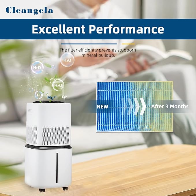 8 Pack 6000S Humidifier Filter Replacement Compatible with LEVOIT Superior 6000S Smart Evaporative Humidifier, for Large Particles and Minerals