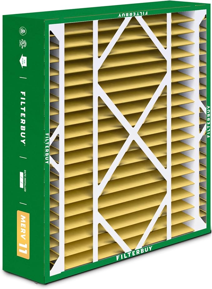 Filterbuy 20x21x5 Air Filter MERV 11 Superior Pet & Allergy Defense (4-Pack), Electrostatic Pleated HVAC AC Furnace Filters Replacement for Lennox and Electro-Air (Actual Size: 19.88 x 20.50 x 4.38)