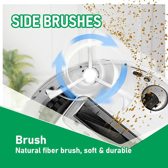 24Pcs Replacement Parts for Dreame L10s Ultra/L10 Ultra Vacuum Cleaner Accessories Kit, 2 Main Brush, 4 HEPA Filters, 6 Mop Pads, 6 Dust Bags, 6 Side Brushes [Not for L10s Pro Ultra Heat]