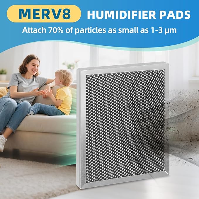 1830 5443 Washable MERV 8 Dehumidifier Replacement Filter Compatible with Whole-House Dehumidifiers 1850 1852 and Ventilation Models 8192 1819 Size 10 x 12 x 1 inch 2 Packs