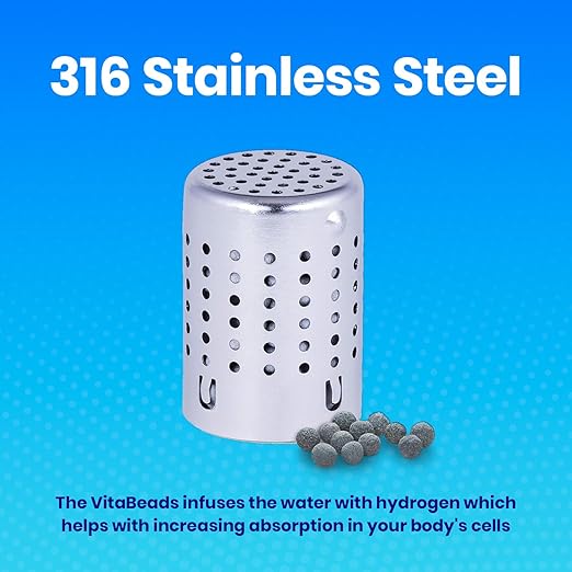 DYLN VitaBead Diffuser | Creates Hydrogen-Rich, pH 9+ Alkaline Antioxidant Water | Replacement for DYLN Bottle | Natural Mineral Ionized Hydrogen Generator for Delicious Tasting Water | 2-Pack