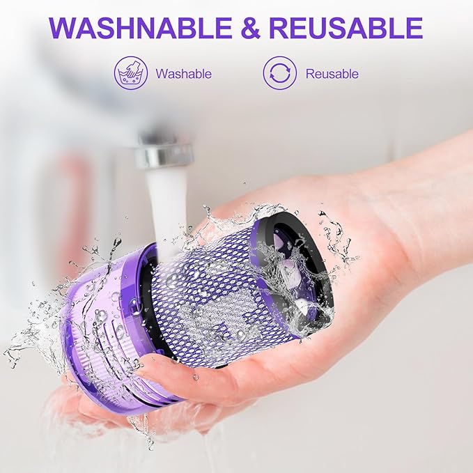 4 Pack Filter Replacement for Dyson V12 Detect Slim, Slim+ Cordless Vacuum and V12 Slim Absol ute Vacuums, SV30, SV34, SV35 Cordless Vacuum, Compare to Part 971517-01