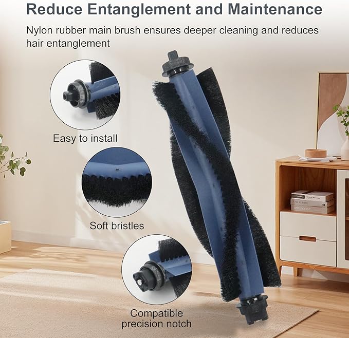 28 Pack Replacement Accessories for Eufy Omni C20 Robot Vacuums Parts, 2 Main Brush, 6 Side Brushes, 6 Washable Filters, 6 Dust Bags, 6 Mop Pads, 1 Cleaning Tool and 1 Screwdriver