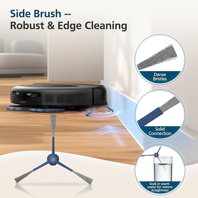 𝗢𝗺𝗻𝗶 𝗖𝟮𝟬 Accessory Kit for eufy Omni C20 Robot Vacuum, 𝟐𝟔 𝗣𝗔𝗖𝗞 Replacement Parts Include: 2* Main Rolling Brush, 4* Washable Filter, 6* Side Brush, 6* Dust Bag, 6* Mop Pad, 2 Tools
