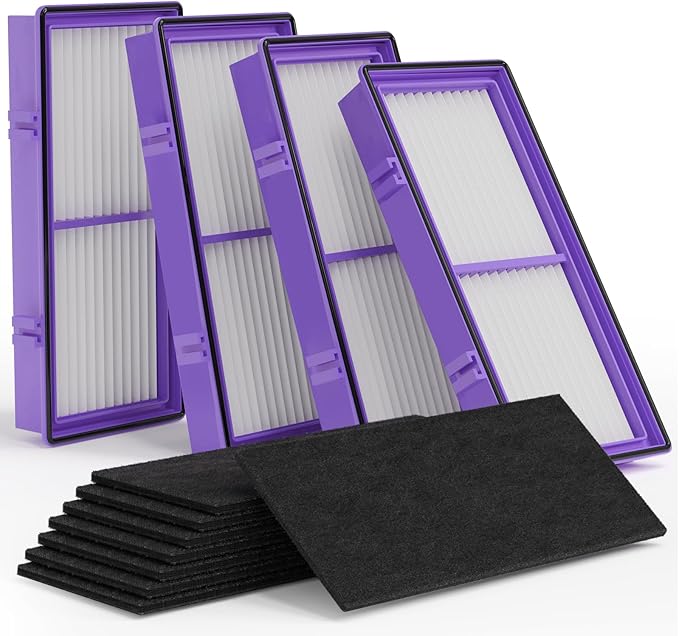 Leemone HAPF30AT-Total Aer1 Filter Replacement for Holmes Air Purifiers, Compatible with HAPF30AT and HAP242-NUC (4 HEPA + 8 Carbon Booster Filters),12 pack