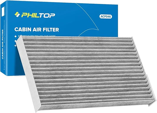 PHILTOP Cabin Air Filter w/Activated Carbon, Compatible with CF11177 Nissan Sentra 2013-2019, Juke 2011-2017, LEAF 2011-2025, Cube 2009-2014, Premium Activated Carbon Filter Up Dust Pollen Odor