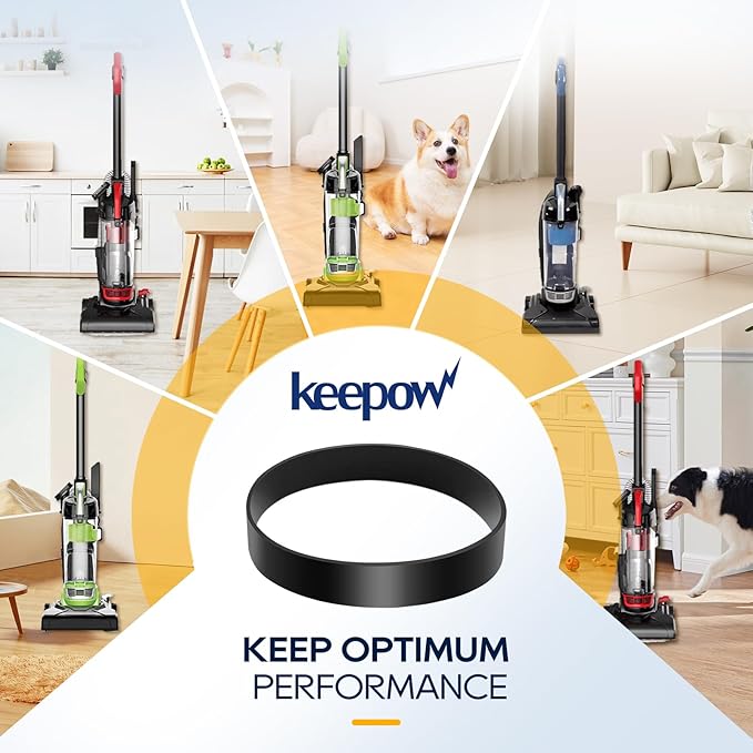 KEEPOW Vacuum Belt Compatible with Eureka Airspeed Compact Bagless Upright Vacuum Cleaner NEU100, NEU10AE4, NEU10AE5, NEU10AE2, NEU102 Series, Part #E0105, 2 Pack