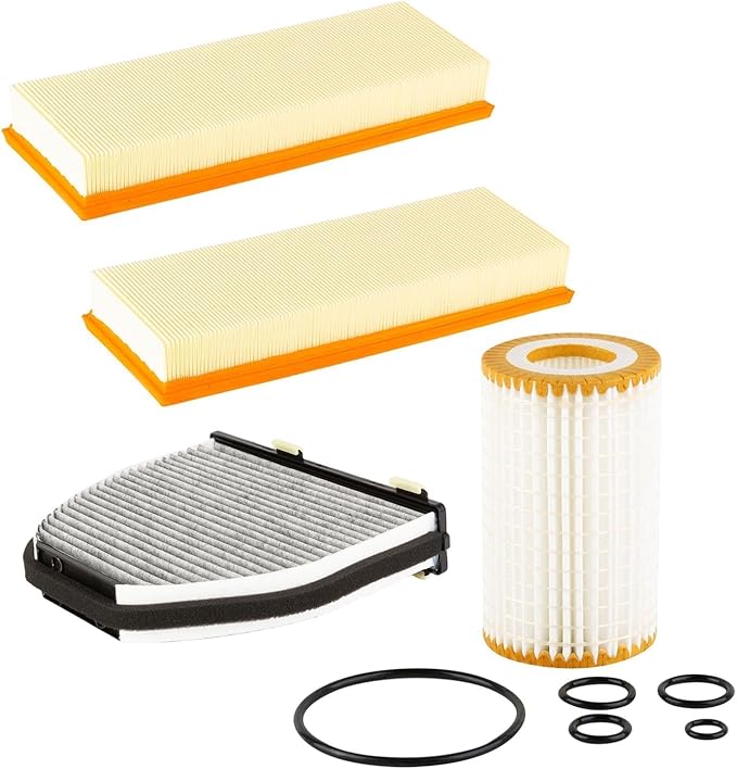 CUK29005 C3698/3-2（2pcs） HU718/5X Engine Air Filter Fits for Mercedes-Benz C240 E320 C230 C300 C320 C350 E350 E500 Gl450 Sl500 Cabin Air Filter Oil Filter Engine Air Filter