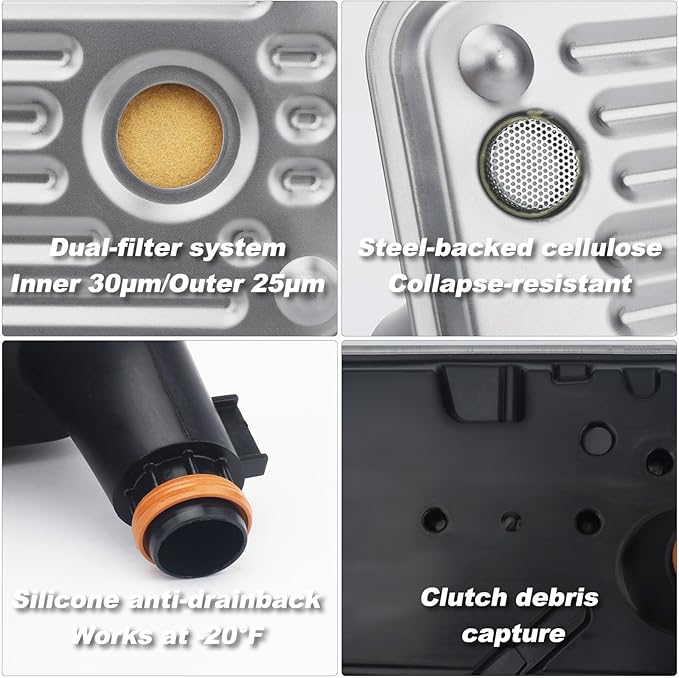 Allison 1000 Transmission Filter Kit Compatible with Chevy GMC 2001-2010 Genuine 29537965 Shallow Pan Filter & 29539579 Spin-On Filter 6.6L Duramax (does not fit deep pans)