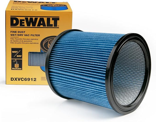 DEWALT HEPA Vacuum Filter Replacement DXVC6912, Fit for 6-16 Gallon Wet Dry Vacuum Cleaner, Compatible with DXV06P, DXV09P, DXV09PA, DXV10P, DXV10PL, DXV10S, DXV10SA, DXV10SB, DXV12P, DXV14P, DXV16P