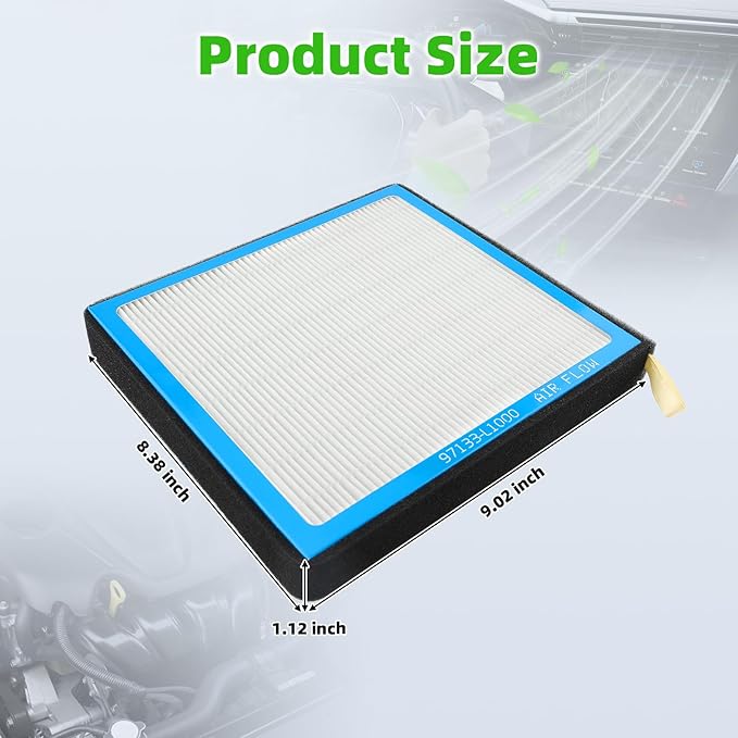 AUTOKAY Cabin Air Filter With Activated Carbon Fits for Hyundai Elantra N Santa Fe Cruz Sonata Ioniq 5 6 for Kia Sorento Sportage K5 EV6 EV9 Niro for Genesis GV60 RE# 97133-L1000 97133-N9100 CAF10079P
