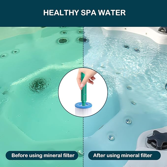 Mineral Dispenser Stick Replacement Compatible with Frog Filter Mate Mineral Cartridge Designed to Fit Most Hot Tub Filters (up to 600 gallons), 2 Pack