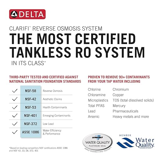 Delta Faucet Clarifi Under Sink Reverse Osmosis Water Filter System with Brushed Nickel Contemporary Beverage Dispenser Faucet
