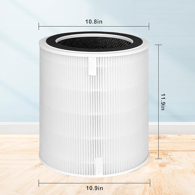 True HEPA Replacement Filter Compatible with LEVOIT LV-H135 Air Purifier, 3-in-1 H13 Grade True HEPA Filtration System, LV-H135-RF, 1-Pack