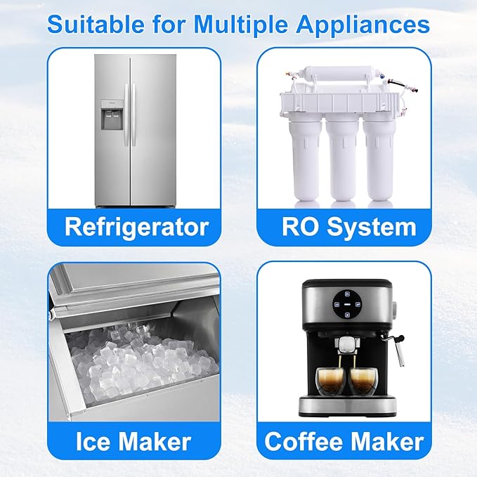 Inline Water Filter for Ice Maker and Refrigerator,1/4" Push Connect Water Filter Ideal for Ice Machine and Post Carbon of RO(Reverse Osmosis) System