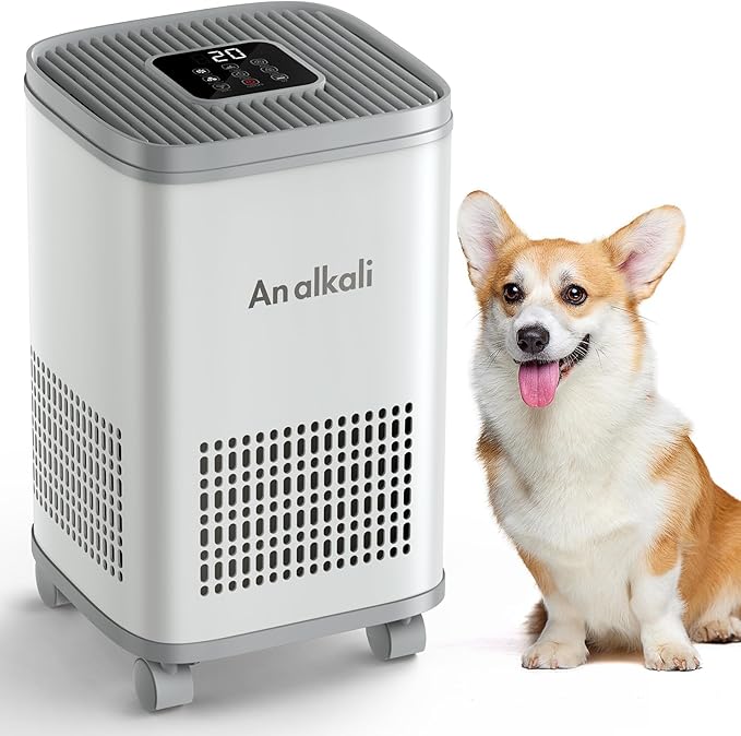 Budget Pet Air Purifier - Alkaline Filter, Large Coverage, APP Control, Auto Odor Removal, PM2.5, Long-Life,Safe for Homes with Pets