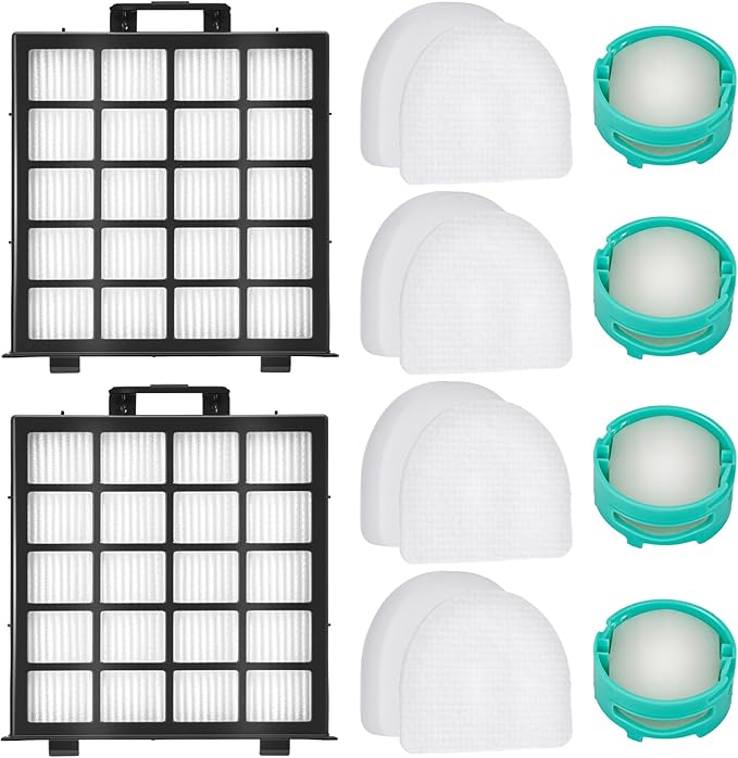 AZ4002 filter Compatible with Shark PowerDetect Pro Upright Vacuum AZ4000 AZ4002 AZ4000C AZ4002W, 2 Filters, 4 Foam & Felt Filters and 4 Odor Neutralizer Cartridges