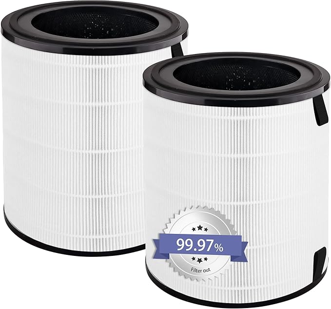 LV-H133 Replacement Filter Compatible with LEVOIT LV-H133 Air Purifier, 3-in-1 True Filters and Activated Carbon Filt-er Set, Part Number LV-H133-RF, 2 Pack