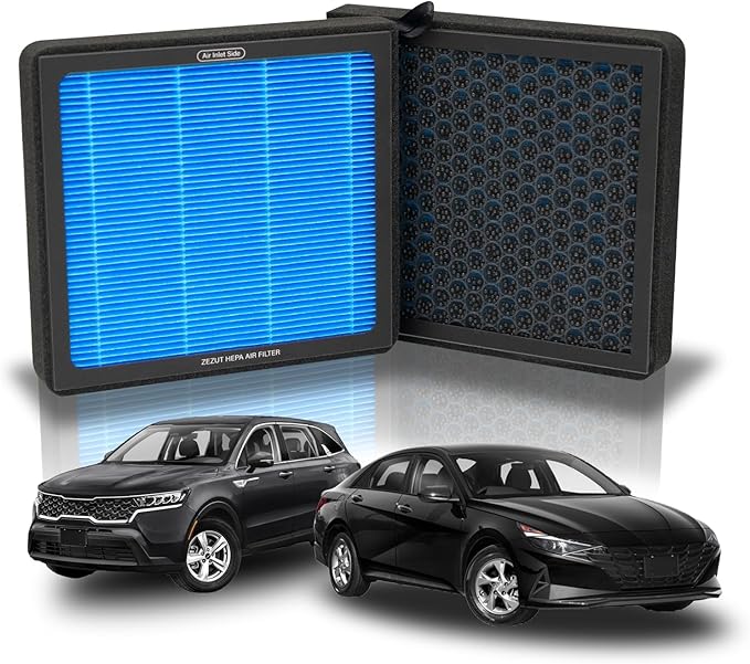 Cabin Air Filter, for 2021-2024 Hyundai Elantra, Santa Fe, KIA K5, Sorento, Ioniq 5/6, Santa Cruz, Sonata, Tucson, Niro, Sorento, Sportage, Genesis GV60 (CF12820)