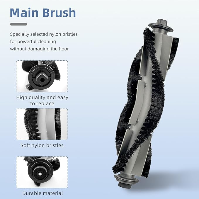 Replacement Parts Compatible with AIRROBO P20 Robot Vacuum Cleaner Spare Parts Accessories 1 Main Brush 6 HEPA Filter 6 Side Brushes, 𝐍𝐎𝐓 𝐟𝐨𝐫 𝐓𝟐𝟎 / 𝐓𝟐𝟓 / 𝐓𝟑𝟎 / 𝐏𝟑𝟎