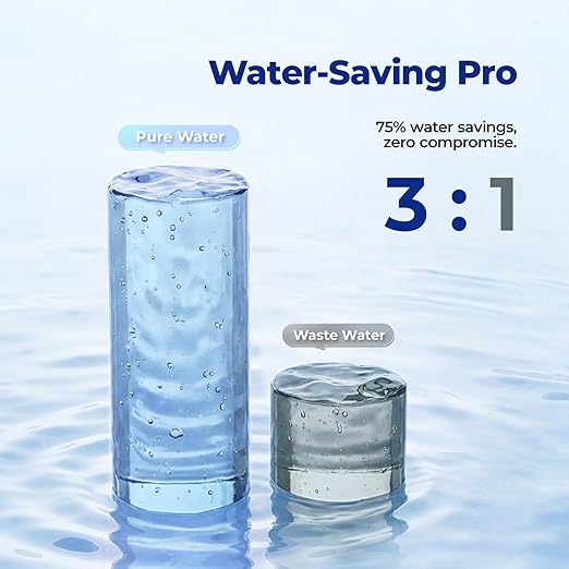 Countertop Reverse Osmosis System - 3:1 Pure to Drain Ratio RO Water Filter, 24H UV Light & Real-time TDS Display, 5-Stage 0.0001μm Filtration for Home, Office & RV, Portable Water Purifier