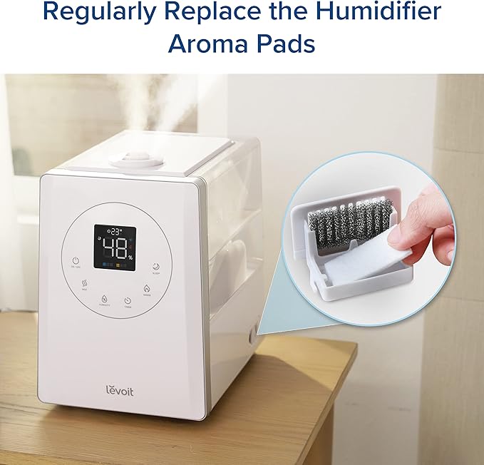 LEVOIT Aroma Pads 16 Pack, Humidifier Replacement Filters, Compatible with LV600S, Classic300S, LV600HH, OasisMist450S, Make The Fragrance Stronger and Longer Duration, White