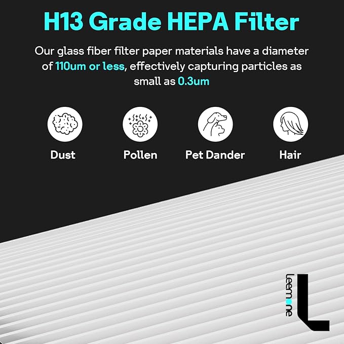 Leemone 360° Combi 2 in 1 HEPA+Carbon Replacement Filter Compatible with Dyson TP06 HP06 PH02 PH01 PH03 PH04 HP09 TP09 HP07 TP07 TP10 HP10, H13 Grade True HEPA Replacement Filter