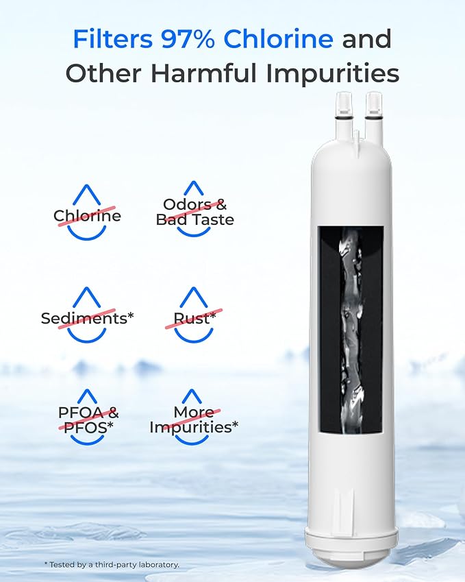 Waterdrop EDR3RXD1 Replacement for Everydrop® Filter 3, 4396841, 4396710, Kenmore® 46-9083, 46-9030, WD-F08 Refrigerator Water Filter, 3 Filters