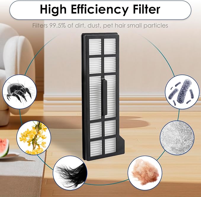 (14 Pack) X10 Pro Omni Replacement Parts Compatible with Eufy X10 Pro Omni Robot Vacuum Cleaner, 1 Roller Brush, 4 Side Brushes, 4 Dust Bags, 3 HEPA Filters, 2 Mop Pads, Accessories Kit