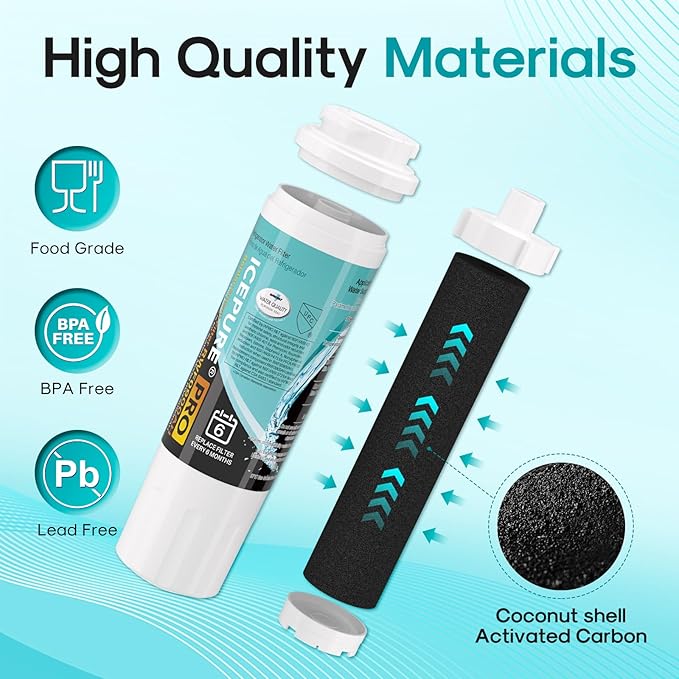 ICEPURE PRO UKF8001 NSF401&473&53&42 Certified Replacement Everydrop EDR4RXD1, Filter 4, Maytag UKF8001AXX UKF8001P, Whirlpool 4396395 WF-UKF8001 FMM-2 MPF15090 SGF-M9 Refrigerator Water Filter 4PACK