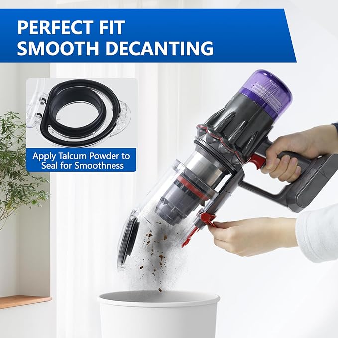Dust Bin Replacement for Dyson SV30 SV46 SV20 V12 Detect Slim/SV18 V10 Digital Slim Vacuum Cleaner Canister Attachment Parts, Release Bin Compatible with Dyson Cordless Vacuum Part No.965272-01