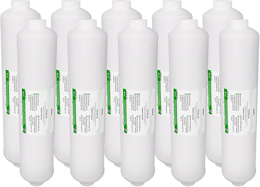 Post Activated Carbon Water Filter Replacement – 5 Micron Inline Filter – 10 inch Inline Carbon Filter– Under Sink and Reverse (10 Pack) Compatible with Standard RO Water Filtration Systems