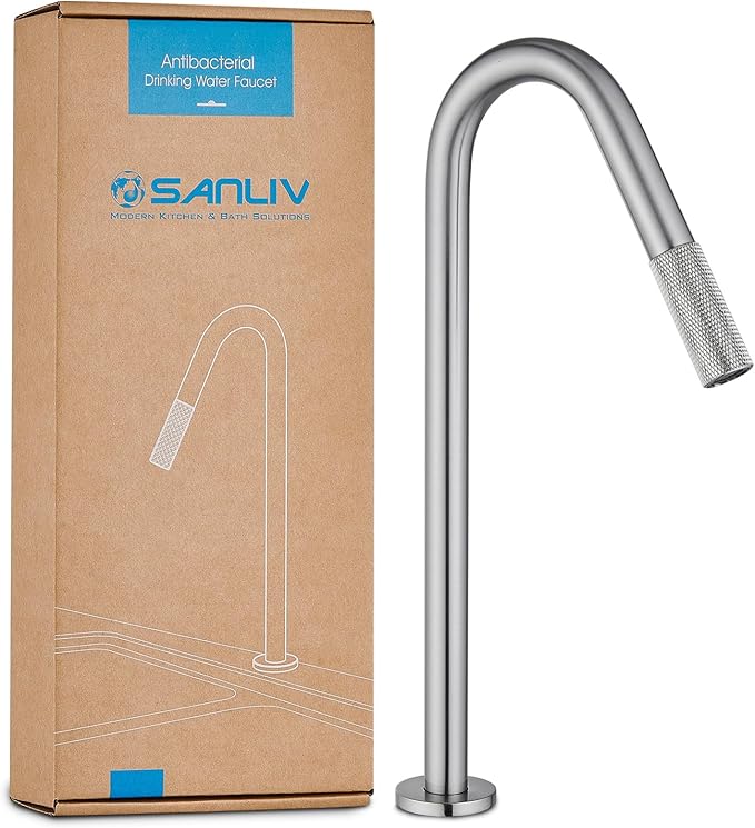 Brushed Nickel RO Drinking Water Faucet for Kitchen Sink, Sanliv Stainless Steel Filtered Water Faucet for Reverse Osmosis or Water Filtration System, Brushed Nickel
