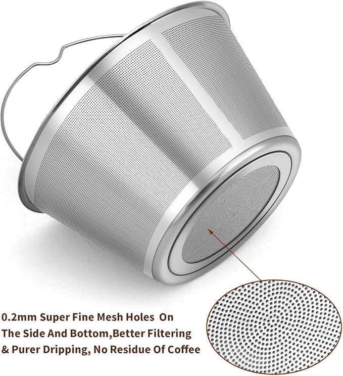 Reusable Stainless Steel Coffee Filter for BUNN 8-10 Cup Brewers, Permanent Replacement Filter, High Flow Mesh, Dishwasher Safe, BPA-Free
