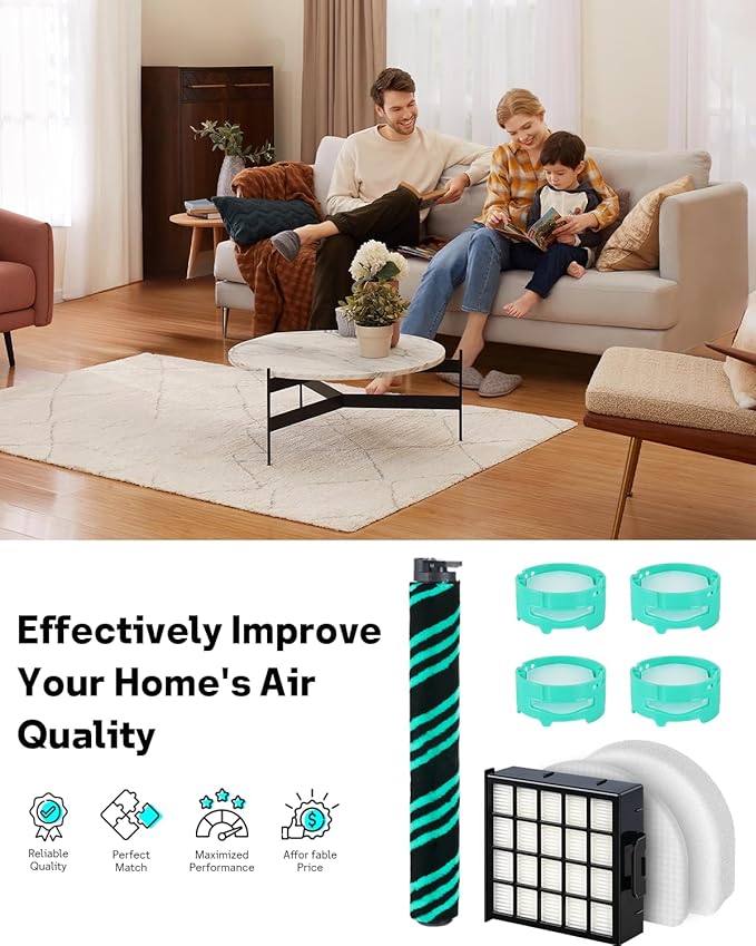 Leemone AZ4002 Replacement Accessories for Shark AZ4000 AZ4000C AZ4002 AZ4002W POWERDETECT Upright Vacuum Cleaner, 1 Brushroll, 2 Filters, 4 Foam & Felt Filters, 4 Odor Neutralizer Cartridges, 12 Pack