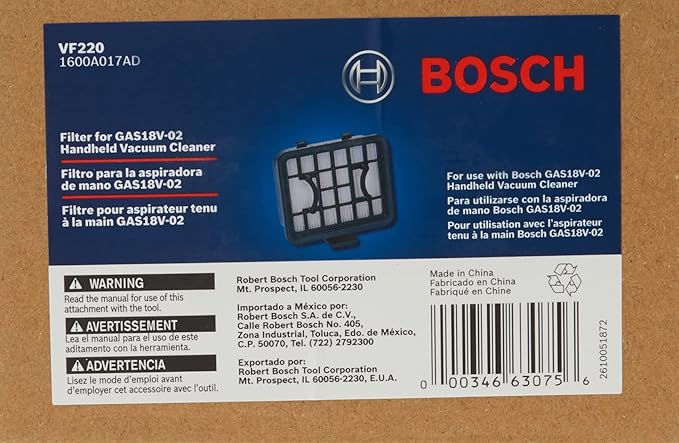 Bosch VF220 Filter For 18V Handheld Vacuum Cleaner