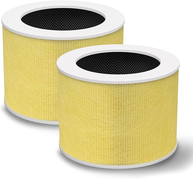 2 Pack HY1800 Upgraded Replacement Filter Compatible with MORENTO/Loytio/AYAFATO/IOIOW/Honeyuan/CHIVALZ Air Purifier, 3-in-1 H13 True HEPA and Activated Carbon HY1800 Filter Toxin Absorber